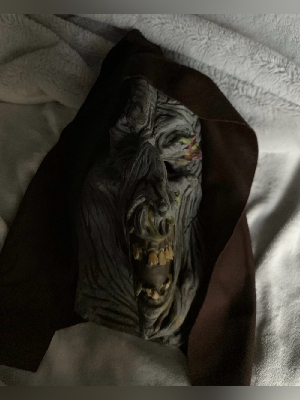 Halloween zombies, witch or demon mask costume